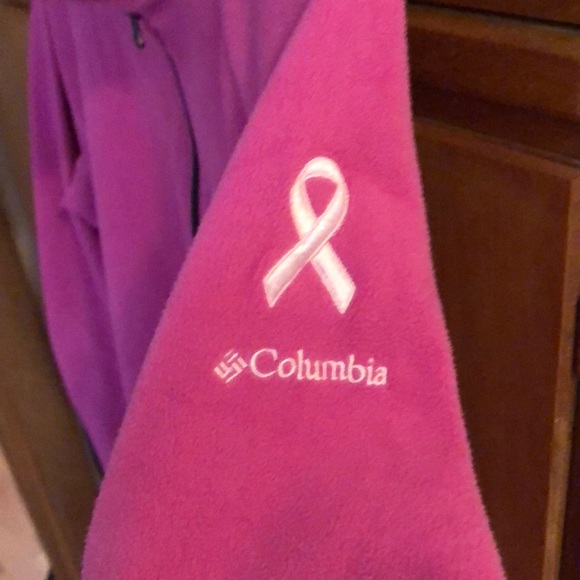 Women’s Columbia pink ribbon fleece pullover, L - Picture 2 of 4